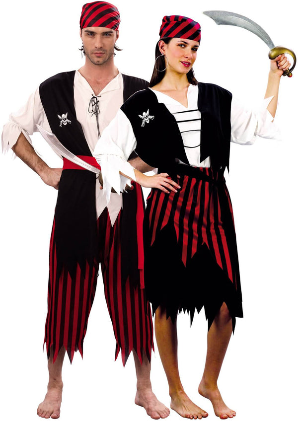 Déguisement de couple pirate baroque adulte