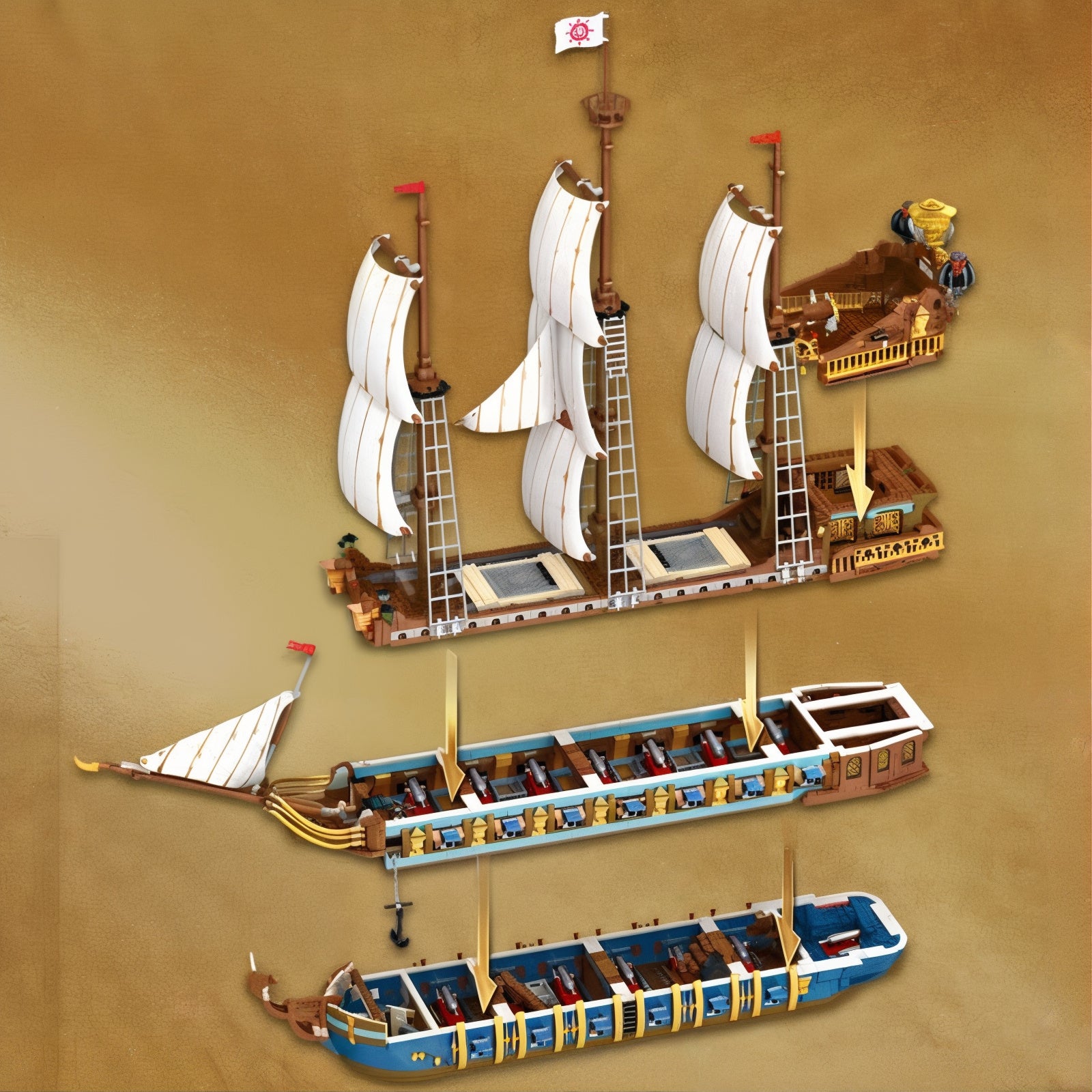 Bateau pirates caraïbes voile blanche