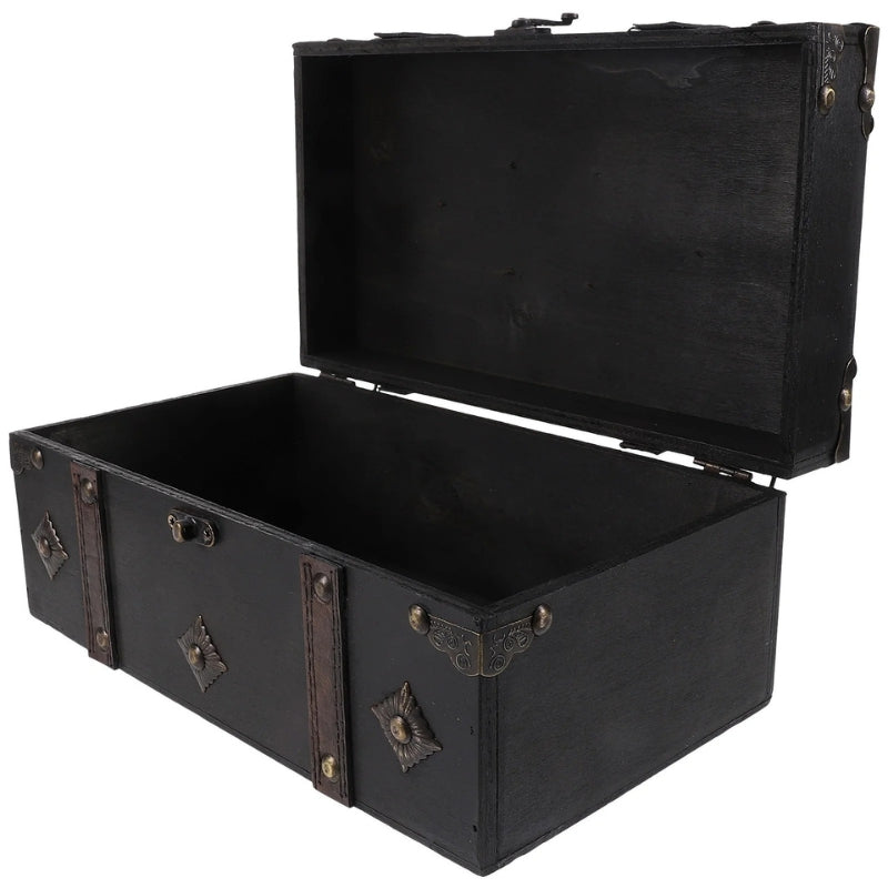 Coffre pirate bois noir
