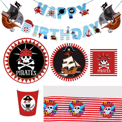 Déco Vaisselle Jetable Pirate Anniversaire du Capitaine