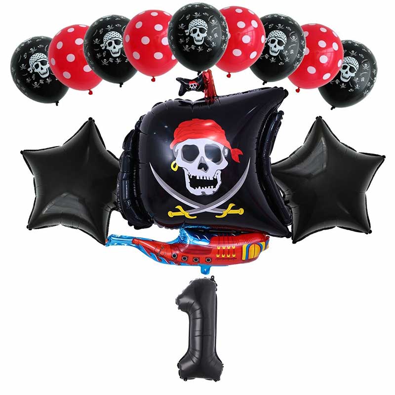 Kit de Ballons Anniversaire Déco Pirate Noirs