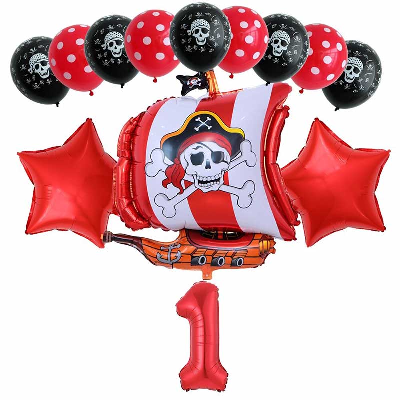 Kit de Ballons Anniversaire Déco Pirate Rouges