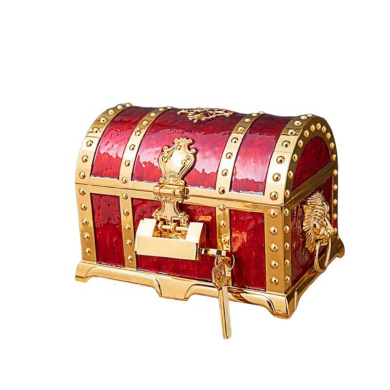 Feruchun Coffre Trésor Bois Avec Code - Boîte Vintage 24x17x9.5cm Pour Pirate Et Décoration