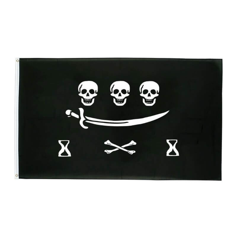 Drapeau Pirate - 3 Tête Stylisé