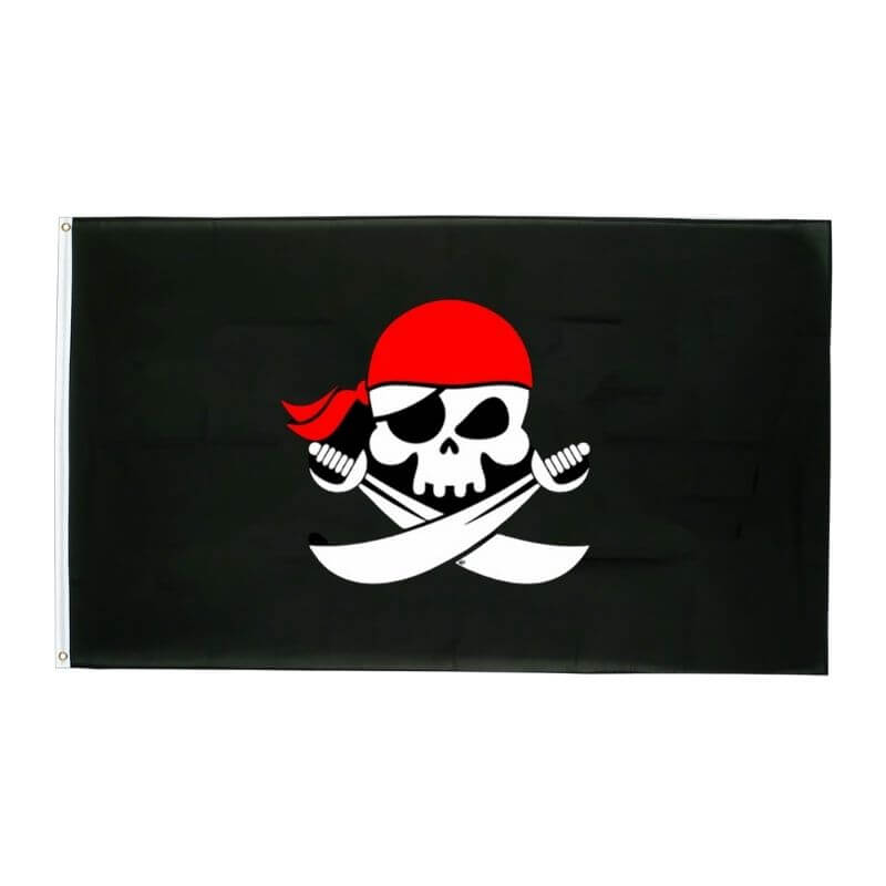 Drapeau Pirate Flagpole Avec Bâton Et Corde Illustration de