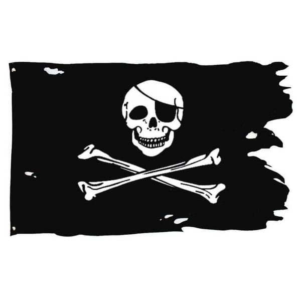 Drapeau Pirate - Drapeau Jolly Roger Avec Carte Pirate - Impression Recto Verso - Polyester 110Den - Double Couture - 2 œillets En Laiton Grand Format