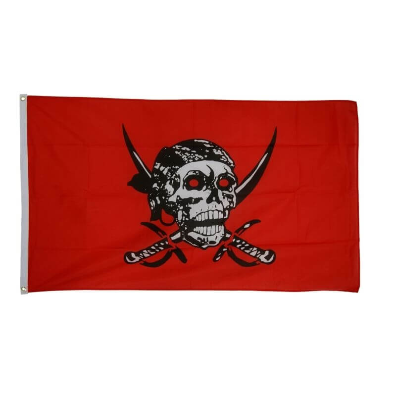 Drapeau Pirate - Jolly Roger Rouge