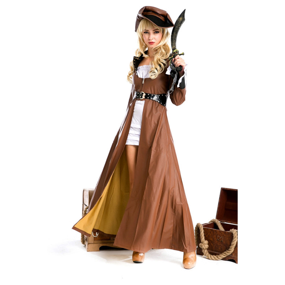 costume pirate marron femme