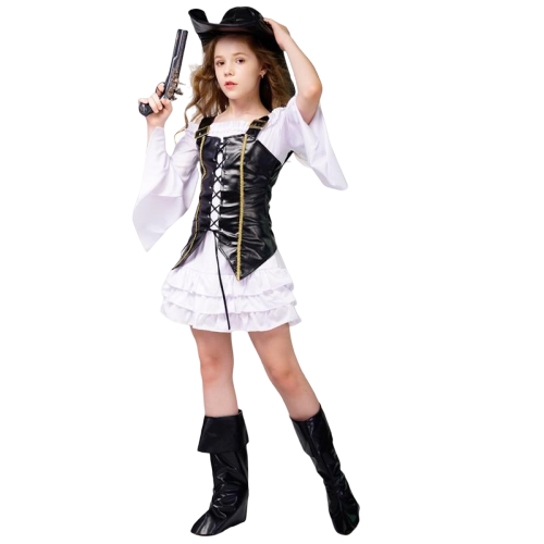 Costume de pirate moelleux pour petite fille - Déguisement Mania