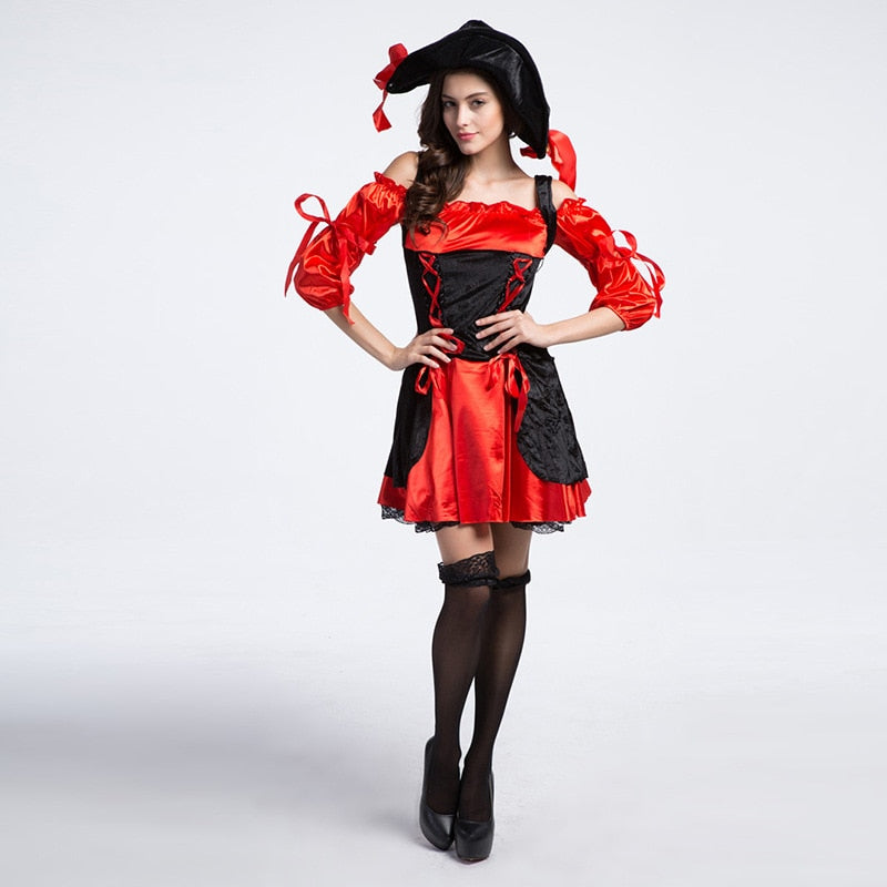 deguisement pirate femme rouge