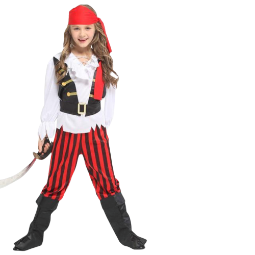 Déguisement Pirate Fille<br>Rouge & Noir