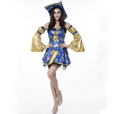 deguisement pirate femme bleu