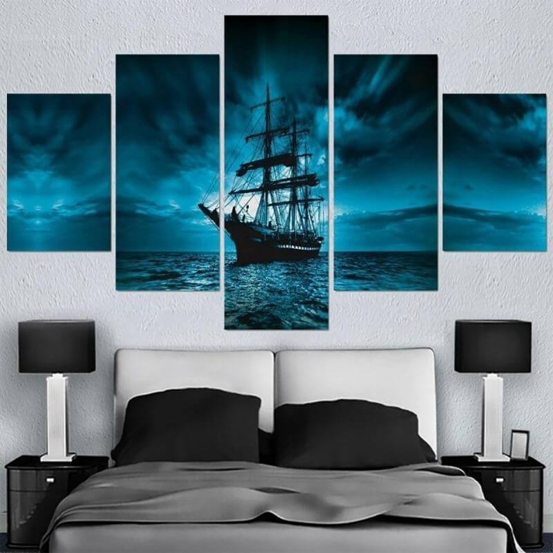 Tableau Pirate - Bleu De Nuit (5 Pièces)