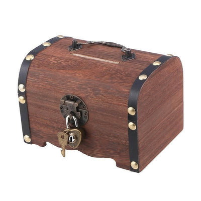 Coffre Pirate en Bois Foncé avec Cadenas